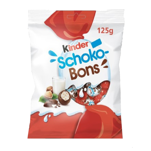 [5413548280189] KINDER Schoko-Bons Bonbons de chocolat fourrés lait et noisettes 125 g