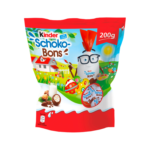 [5413548283128] KINDER Bombons de Chocolate de Leite Recheados com Leite e Avelãs SCHOKOBONS 200 g