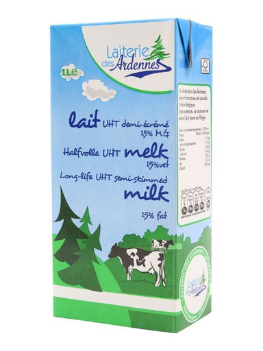 [5414661000074] LAITERIE DES ARDENNES UHT Semi-Skimmed Milk 1 L