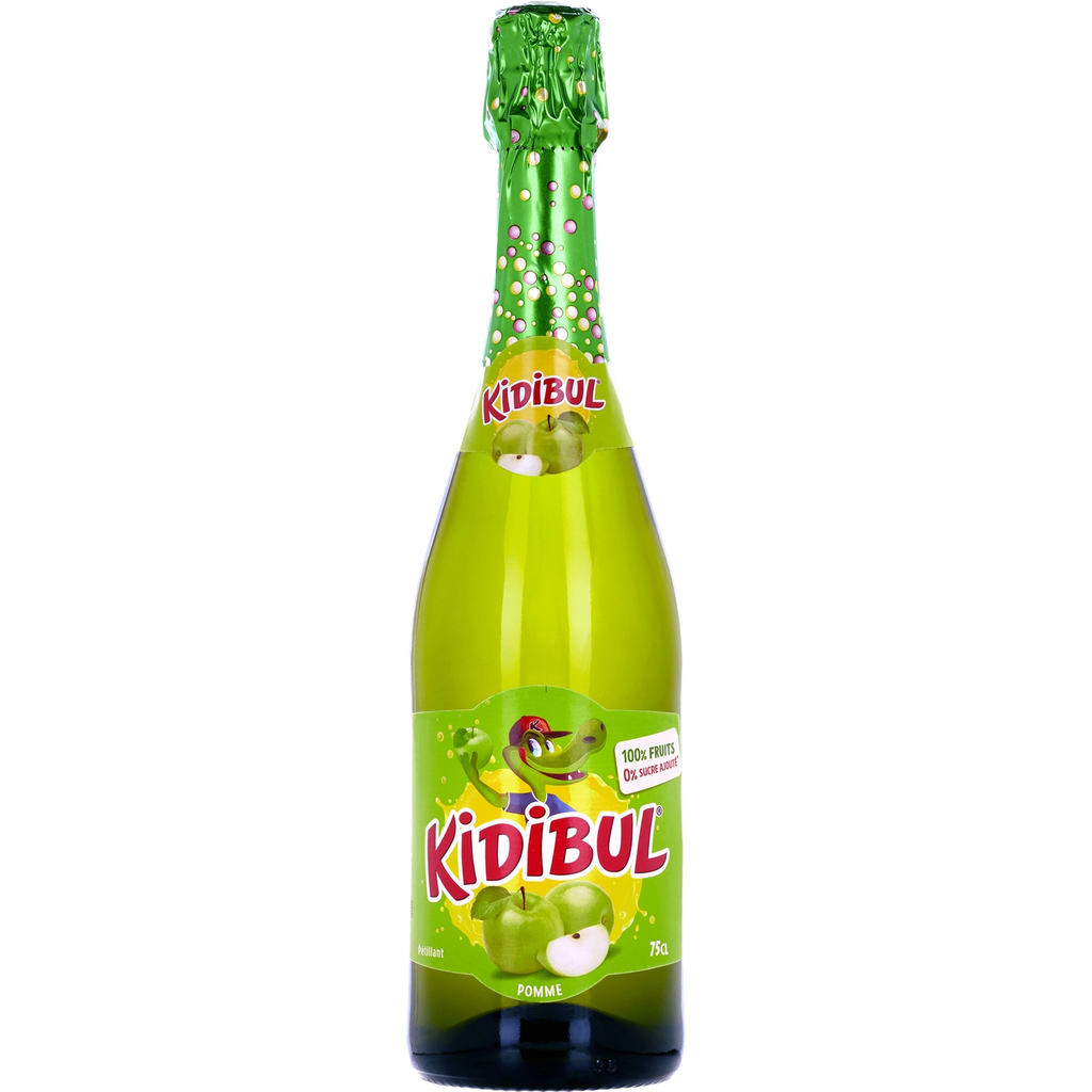KIDIBUL Boisson Pétillante Pomme à Base de Jus de Fruits 0.75 L