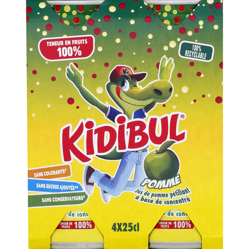 [5415270300395] KIDIBUL Sparkling Apple Drink 4 x 25 cl