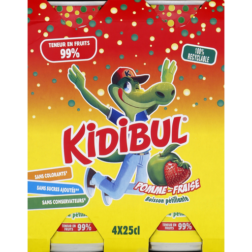 [5415270300630] KIDIBUL Jus de Pomme et Fraise Pétillant 4 x 25 cl