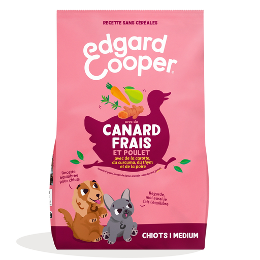 [5425039484044] EDGAR & COOPER Croquettes au canard poulet fruits et légumes sans céréales pour chiots 1 kg