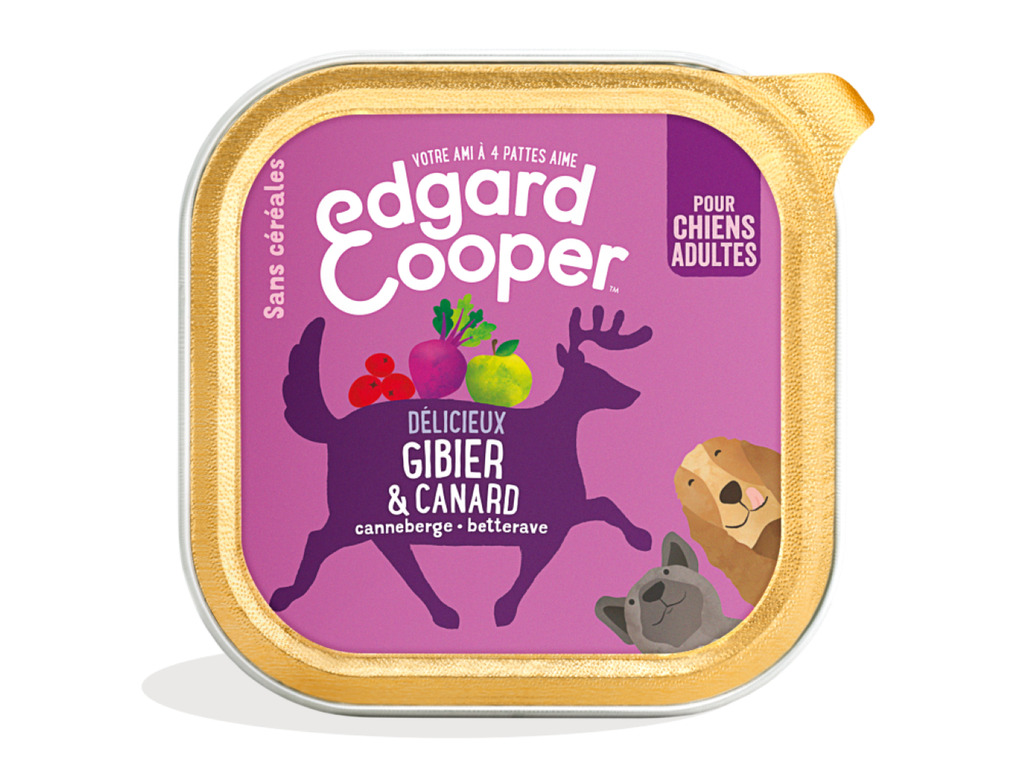 EDGARD COOPER Barquette chien sans céréales canard 100g