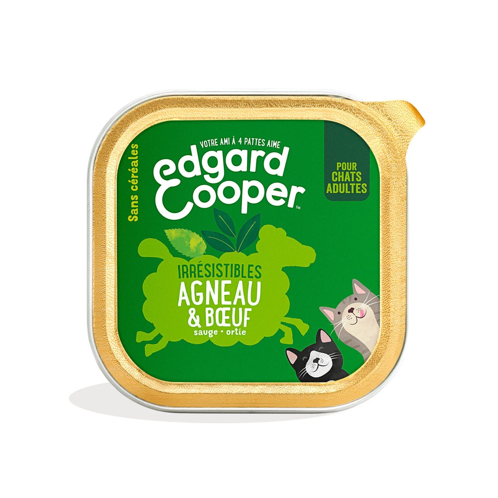 EDGARD COOPER Paté para gatos cordero & buey 85 g