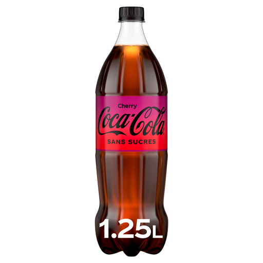 [5449000195340] COCA-COLA Cherry sparkling beverage with plant extracts sugar-free cherry flavor 1.25 L