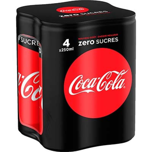 [5449000199287] COCA-COLA Zero Soda 4 x 25 cl