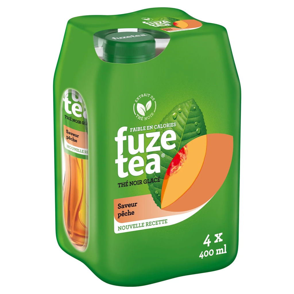 FUZE TEA Black Tea Peach Flavor Drink 4 x 40 cl