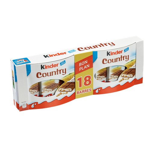 [3017620721922] KINDER Country Barras de cereais com chocolate de leite 18 peças 423 g