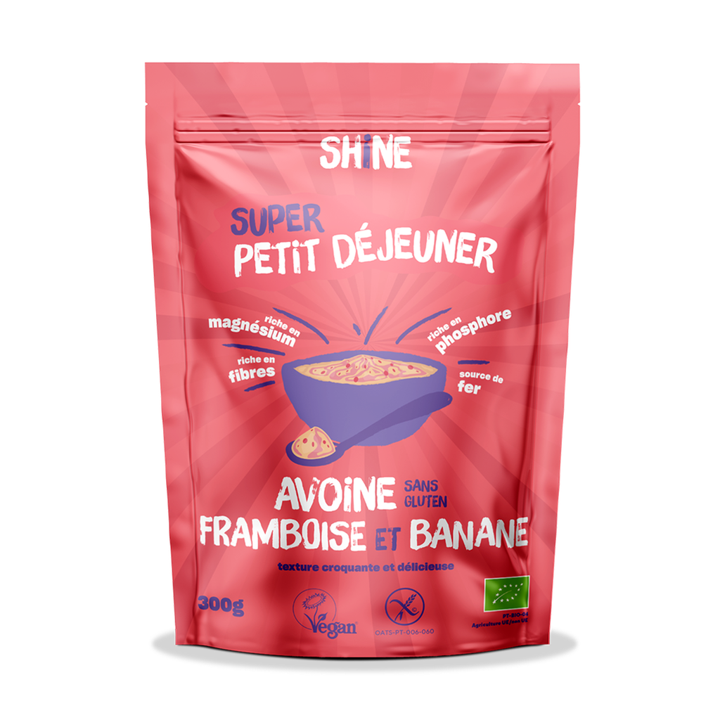 SHINE Céréales avoine, framboise et banane sans gluten Bio 300 g