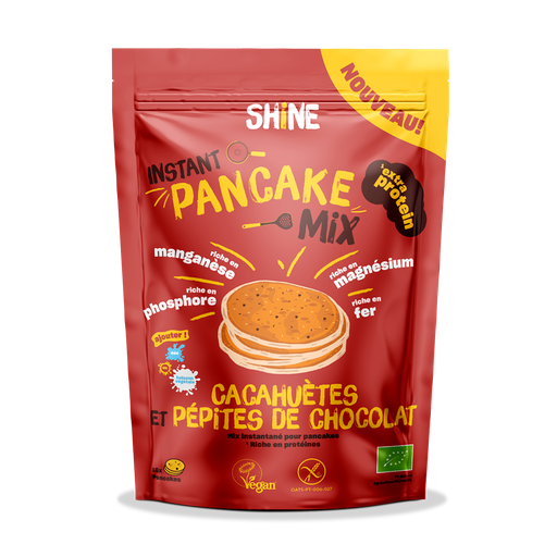 [5600317476038] SHINE Vegan Gluten-Free Organic Peanut & Chocolate Chip Pancake Mix 400 g