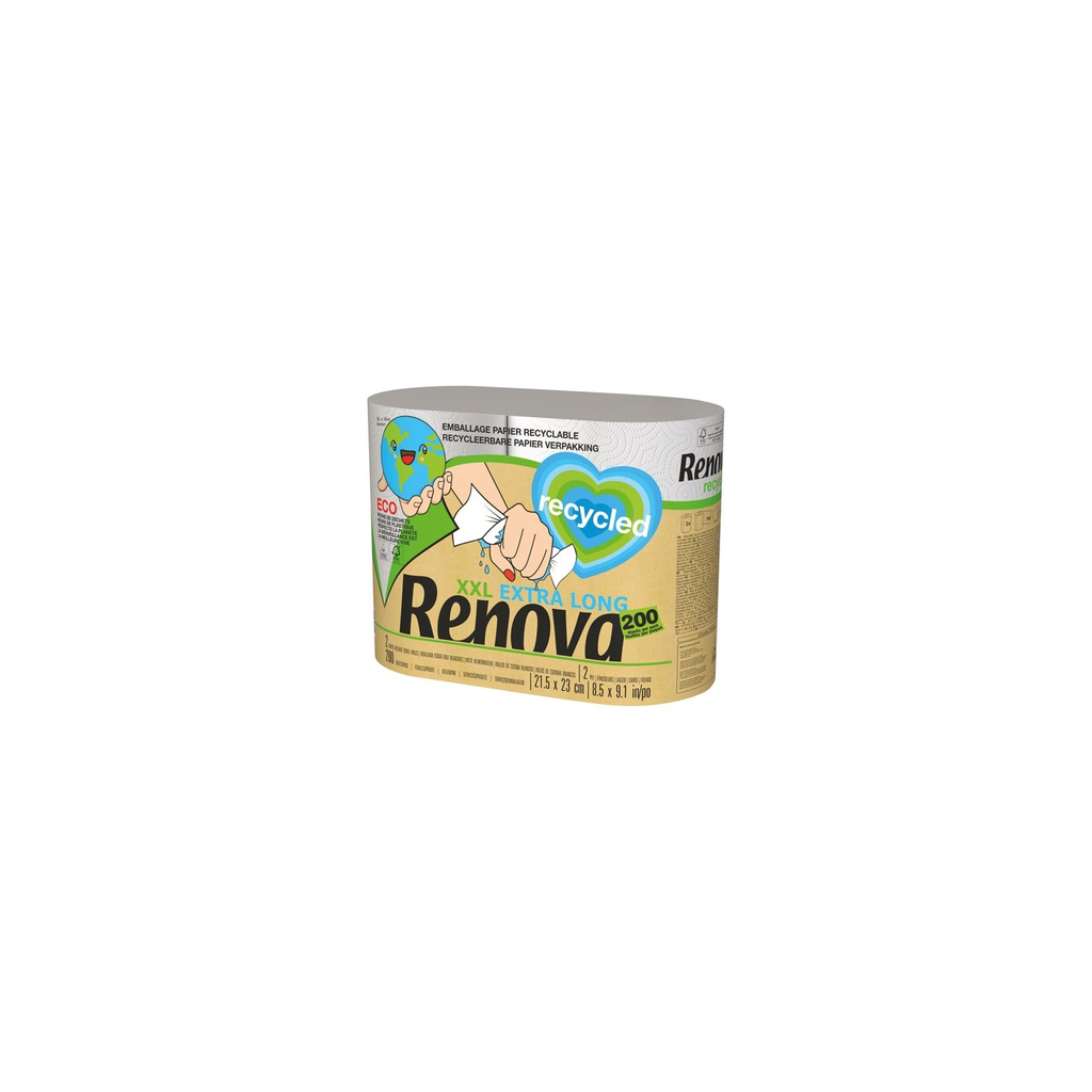RENOVA Eco Recycled Paper Towels 100% Recycled, Ecological