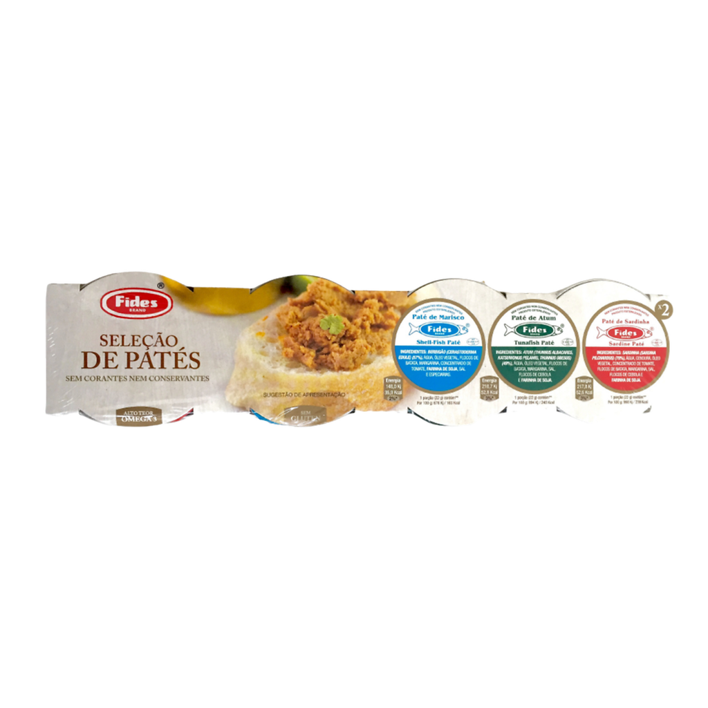 FIDES Assortiment de pâtés: thon sardines fruits de mer 4 boites de 22 g