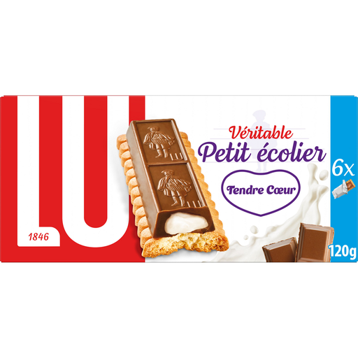 [3017760002905] LU Petit Écolier Tendre Cœur milk chocolate biscuit bars 120 g