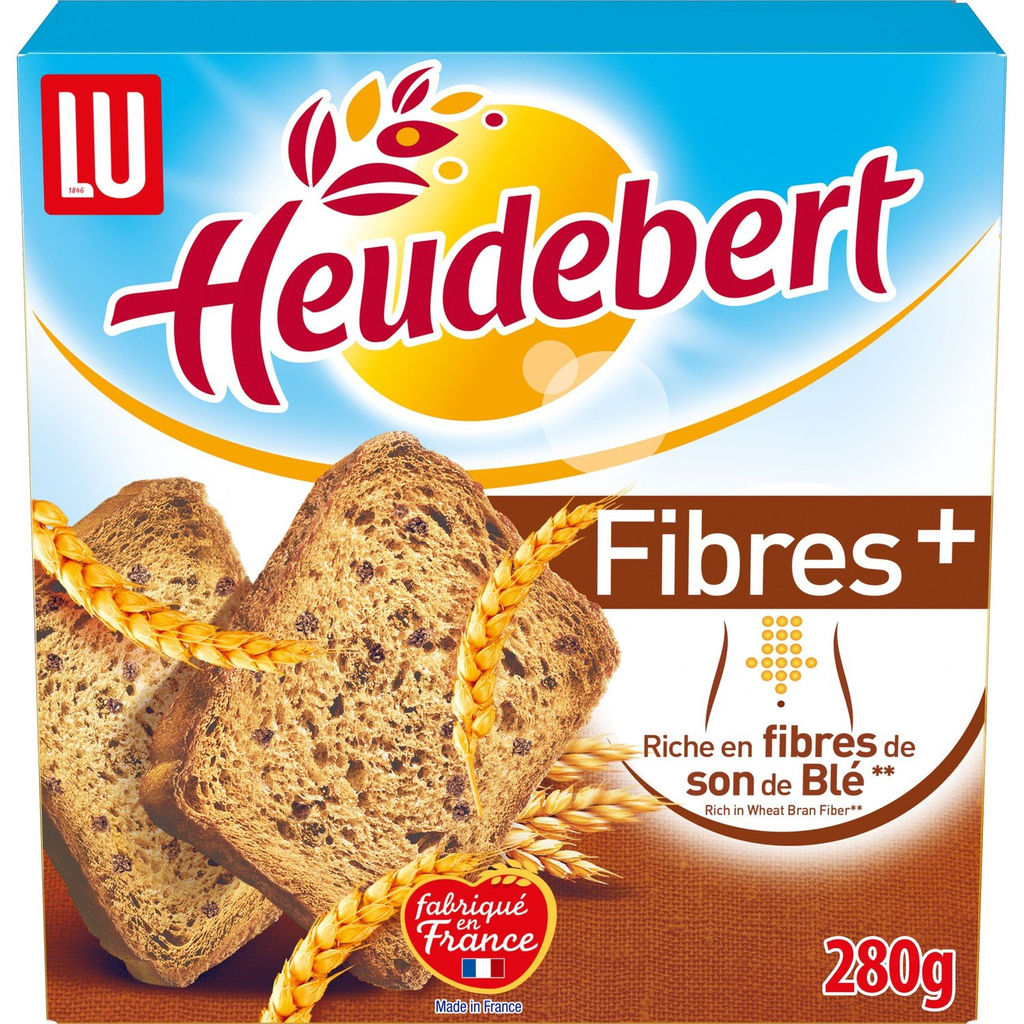 HEUDEBERT Biscottes Fibres + Céréales complètes 280 g