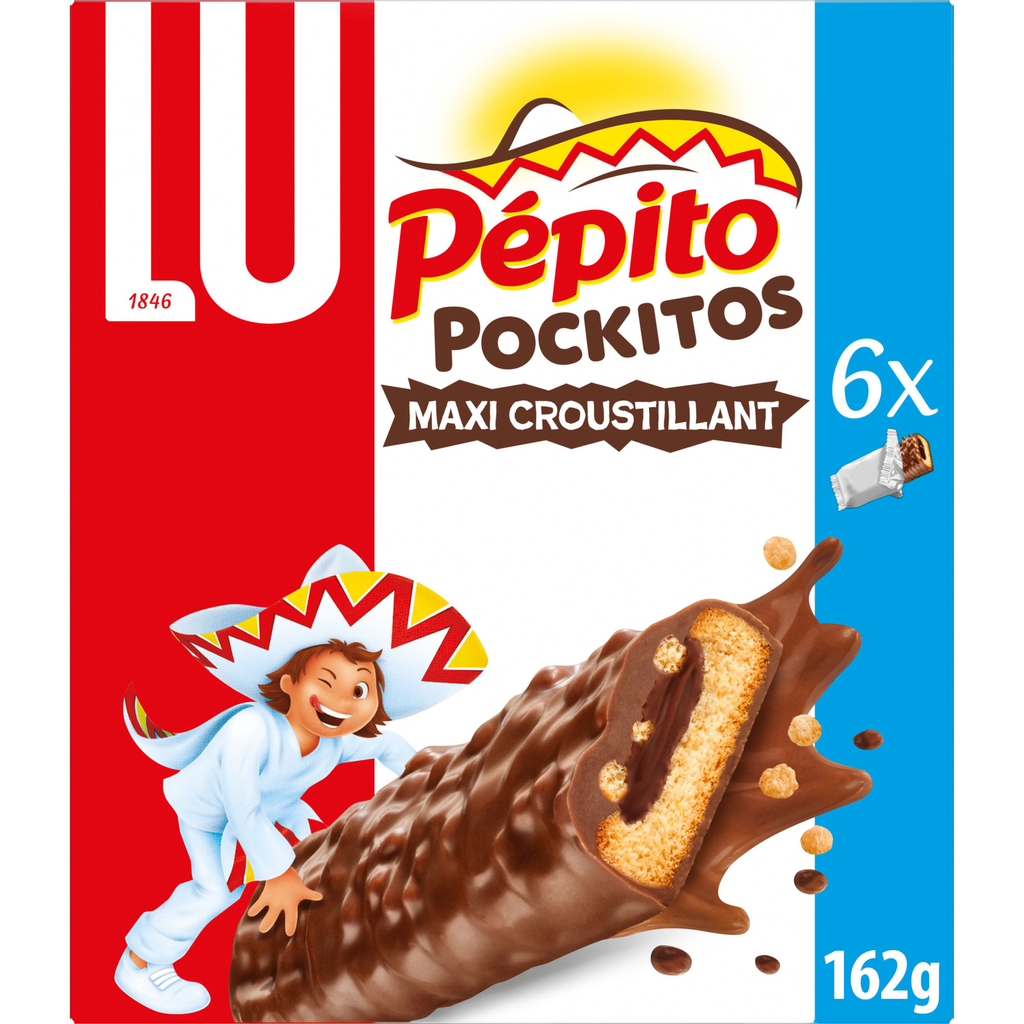 PEPITO Pockitos crispy milk chocolate and puffed rice biscuit bars 162 g