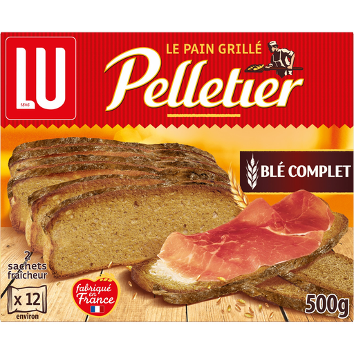 [3017760542890] PELLETIER Whole wheat toasted bread 24 slices 500 g
