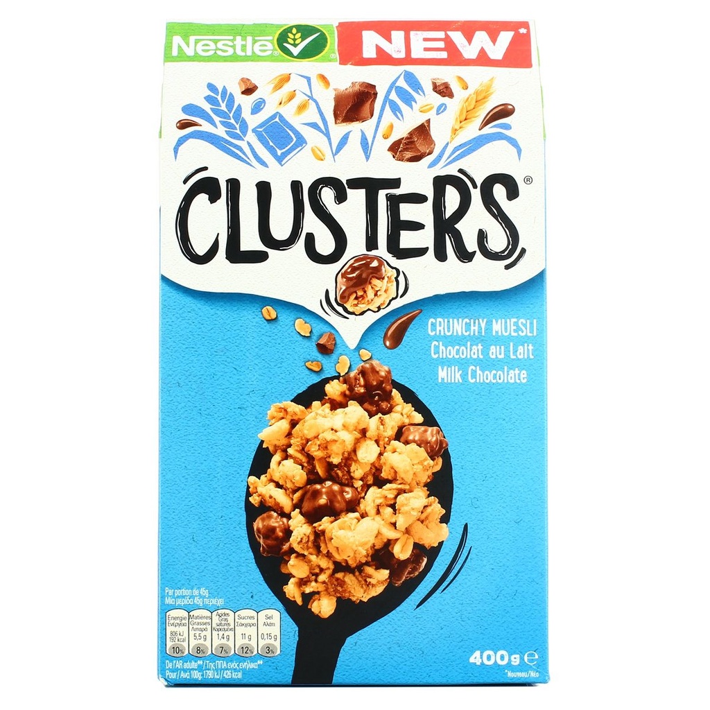 Nestle E.Clusters Crunchy Muesli Chocolat Lait 400G