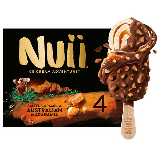 [5900130030630] NUII Glace Salted Caramel & Australian Macadamia 4 bâtonnets 272 g