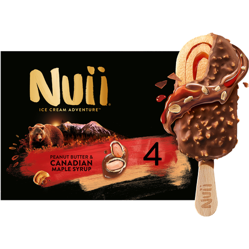 [5900130031279] NUII Glaces Peanut Butter & Canadian Maple Syrop 4 bâtonnets 272 g