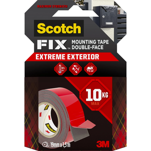 [5902658098697] SCOTCH Fita adesiva de dupla face exterior preta 1.5m x 19mm