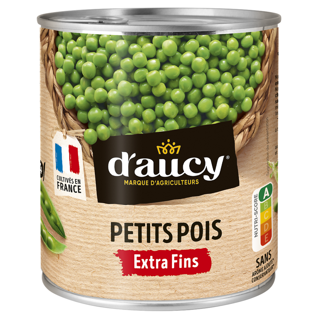 D'AUCY Petits pois doux extra fins 560 g