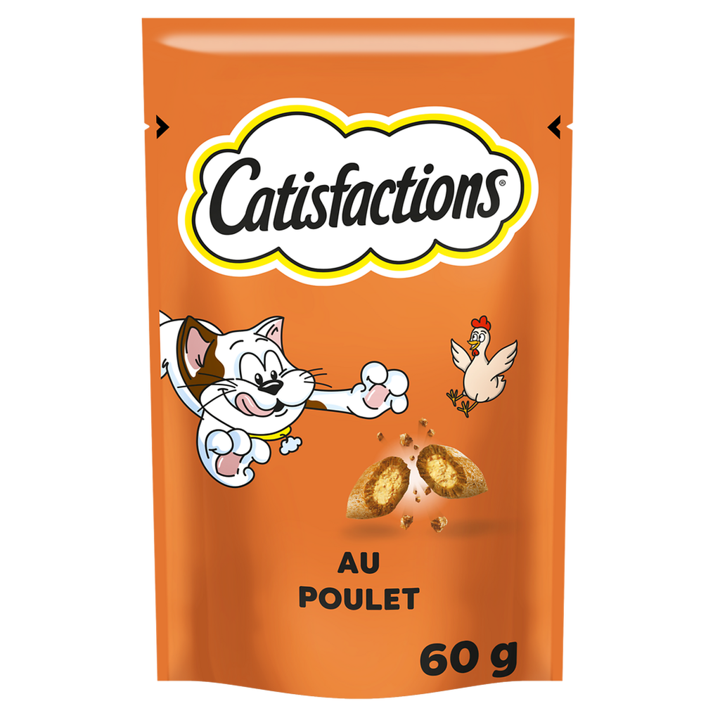 Catisfactions Friandises Pour Chat Adulte Chatons Poulet 60G