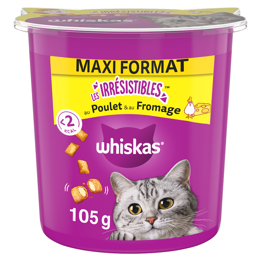 WHISKAS Les Irrésistibles Premios de Pollo y Queso 105 g