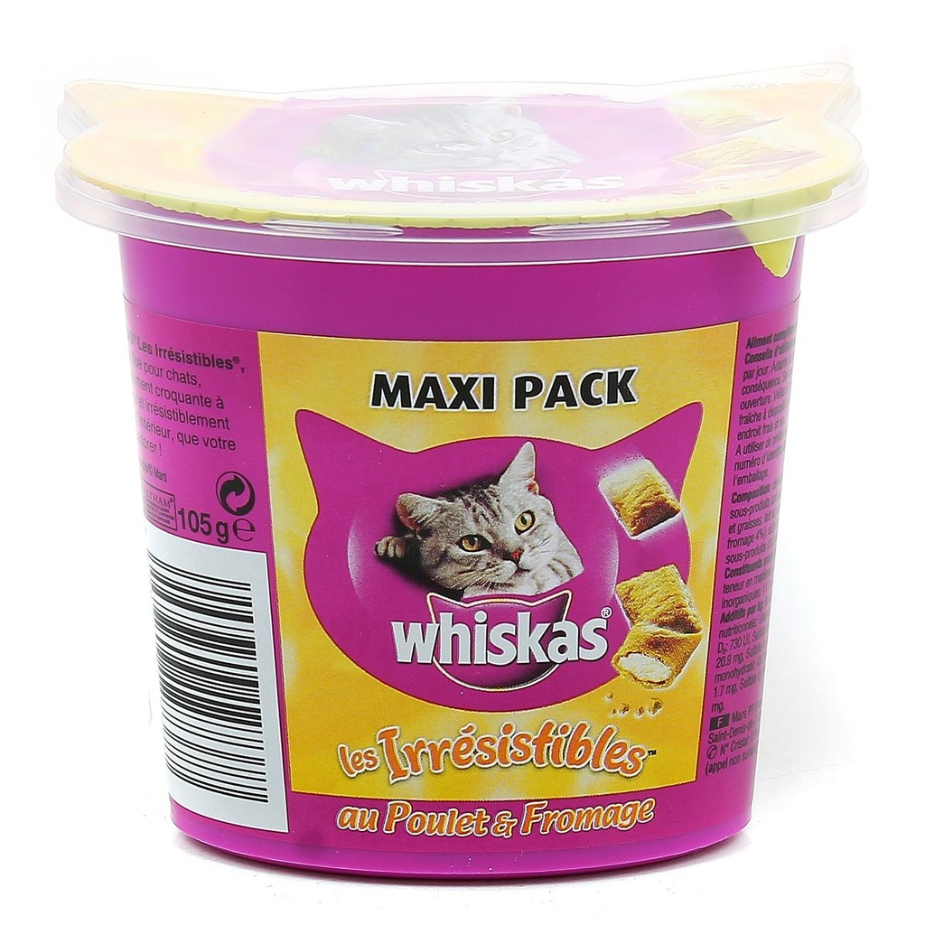 Whiskas Friandises Pour Chat Poulet Fromage : La Boite De 105 G
