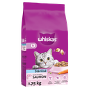 WHISKAS Croquetes recheados com salmão para gatos esterilizados 1,75 kg