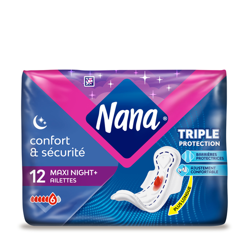 [7322540600087] NANA Maxi Goodnight Freshness & Protection Sanitary Pads 12