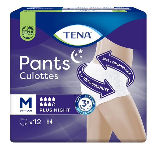 [7322540839913] TENA Braguitas desechables Plus Night talla M 12 unidades