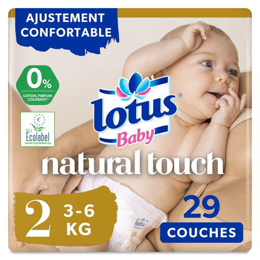 [7322540852370] LOTUS Couches bébé taille 2: 3-6 kg, le paquet de 29 couches