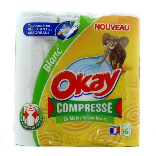 [7322540855234] OKAY Essuie-tout Blanc X6