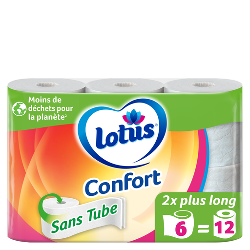 [7322541061016] LOTUS Comfort toilet paper tube-free 2-ply x6 rolls