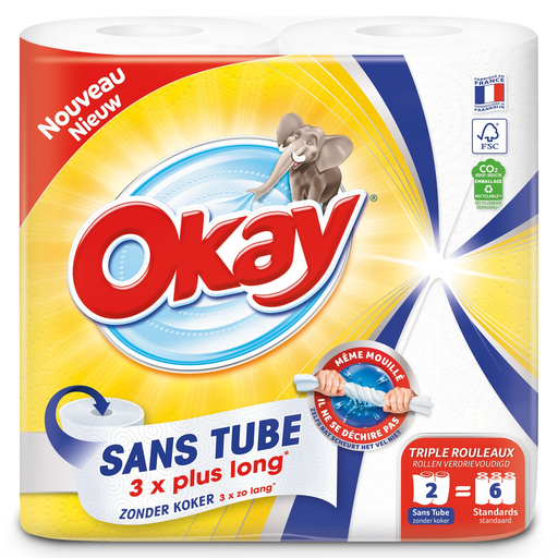 [7322541321455] OKAY Essuie-tout sans tube 2 rouleaux = 6