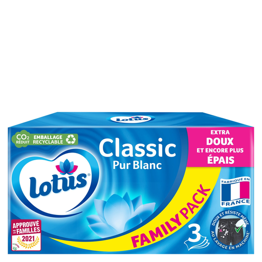 [7322541371795] LOTUS Extra Soft and Thick Triple Ply Classic Pure White Tissues 130 tissues