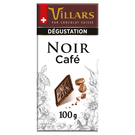[7610036002805] VILLARS Swiss Dark Chocolate Tablet with Coffee Nibs 100 g