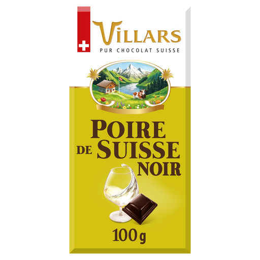 [7610036011814] VILLARS Dark chocolate bar filled with Swiss pear 100 g