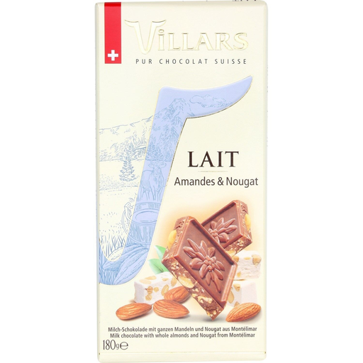 [7610036012323] VILLARS Milk chocolate bar with almonds and nougat 180 g