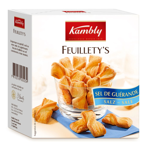 [7610216530234] KAMBLY Feuillety's Biscuits feuilletés au sel de Guérande 80 g