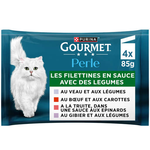 [7613030432807] GOURMET PERLE Les Filettines Avec Légumes Chat Adulte 4 x 85 g