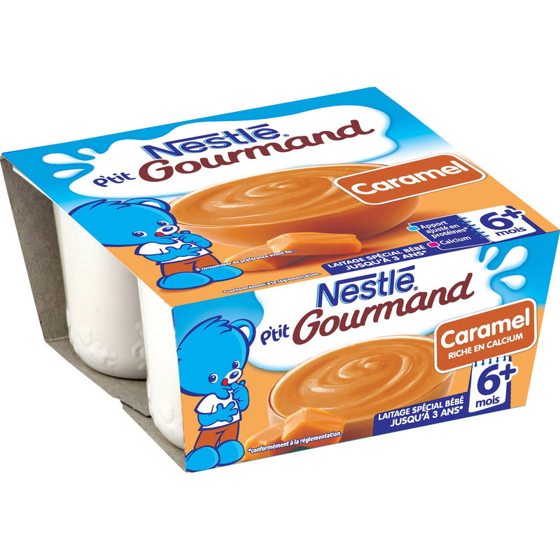 Nestlé Desserts Bébé 6 Mois Caramel P'Tit Gourmand : Les 4 Pots De 100 G