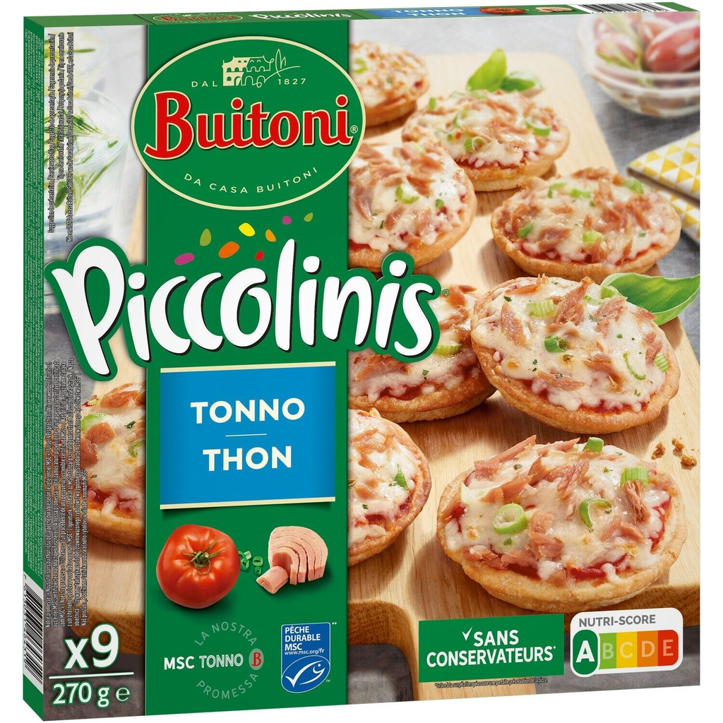 BUITONI Mini pizzas tonno Piccolinis 9 x 30 g