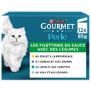 GOURMET Perle Mini Fillets in Sauce Meat and Vegetables for Cats 12 x 85 g