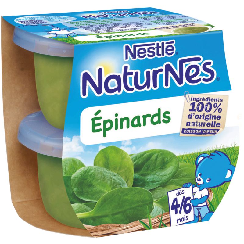 Naturnes Pack 2X130G Epinards Nestle