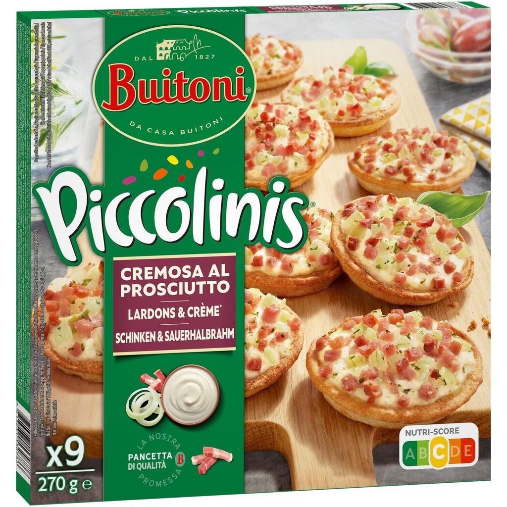 BUITONI Mini pizzas Piccolinis Cremosa al Prosciutto 270 g