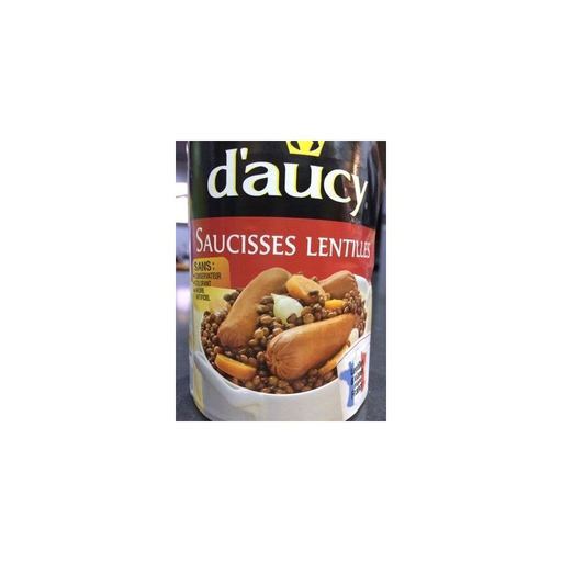 [3017800215777] D'AUCY Sausage and Lentils Clean Label 1/2 Can