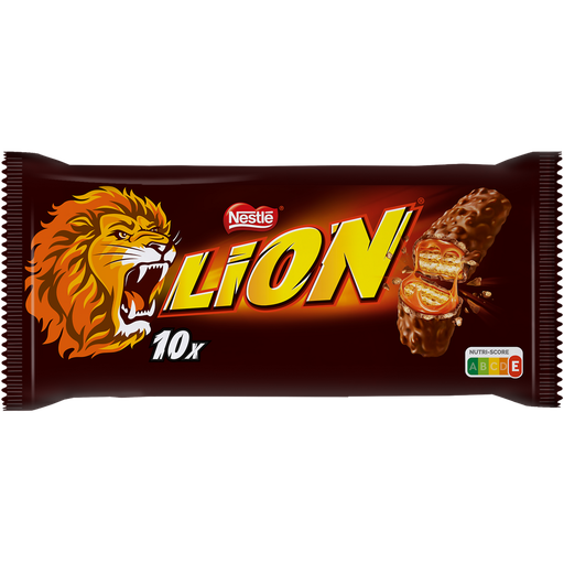 [7613032628154] LION Barras de chocolate com caramelo e cereais estaladiços 420 g