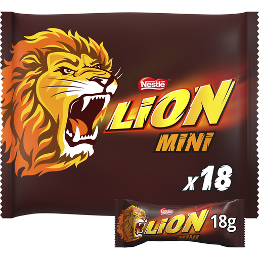 [7613032638801] LION Mini barritas de chocolate com caramelo e cereais estaladiços 350 g